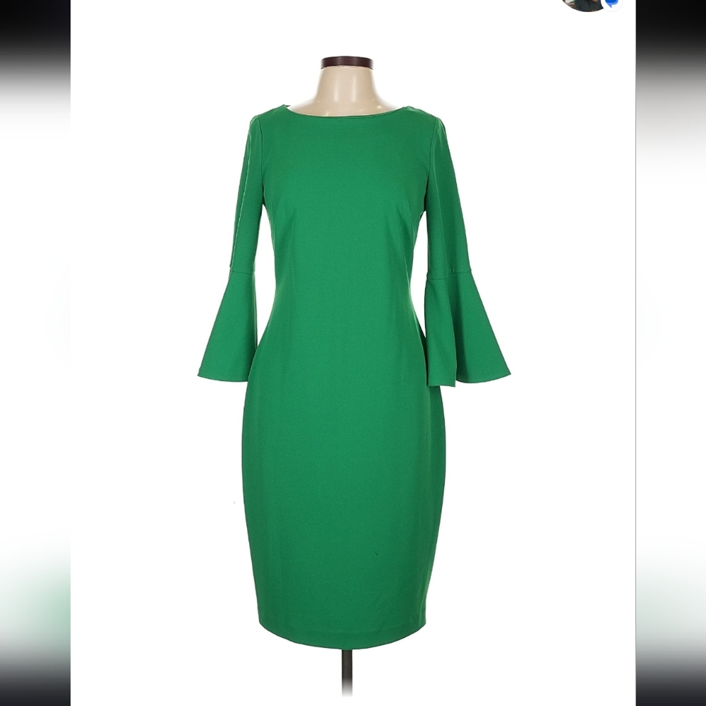 Calvin Klein Green Long Sleeve Dress